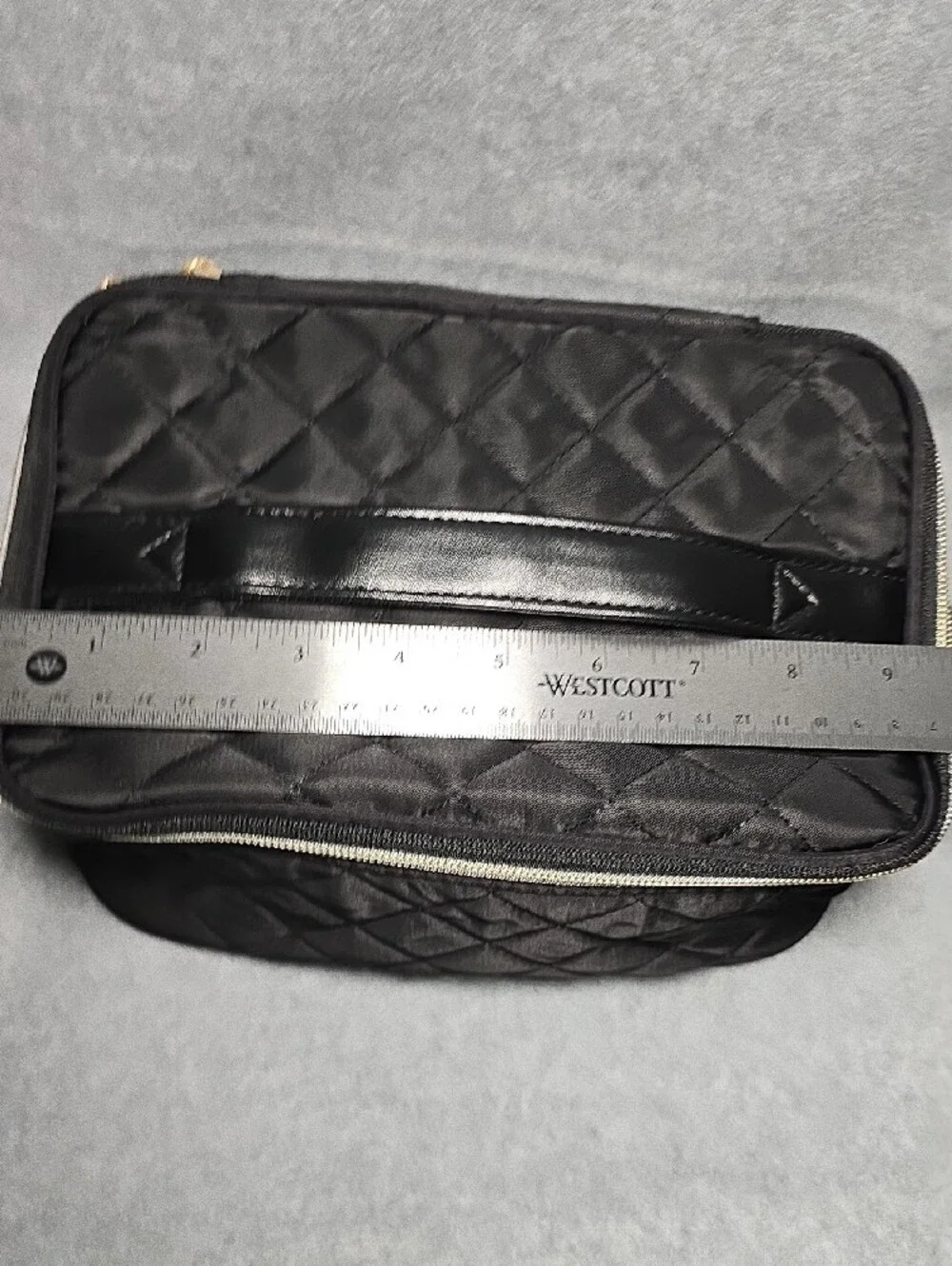 Black and Clear Travel Cosmetic Bag Set with Gold Zippers